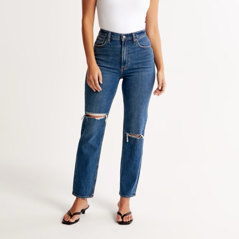 Abercrombie & Fitch Ankle Straight Ultra High Rise